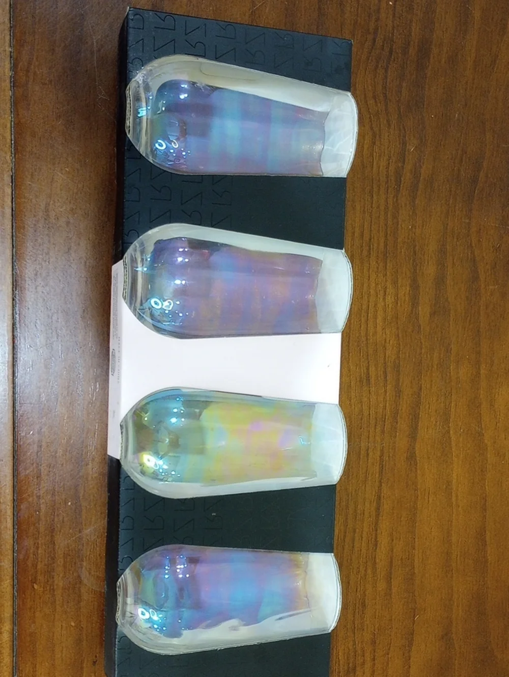 Rachel Zoe Iridescent Stemless Glasses, Set Of 4 - New!